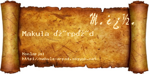 Makula Árpád névjegykártya