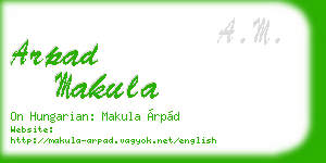 arpad makula business card