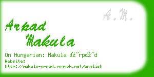 arpad makula business card